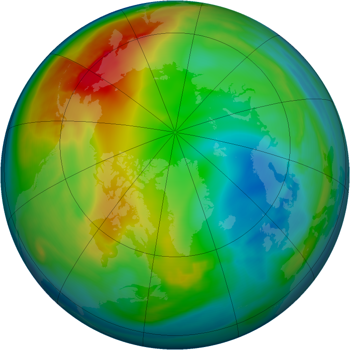 Arctic ozone map for 20 December 2006